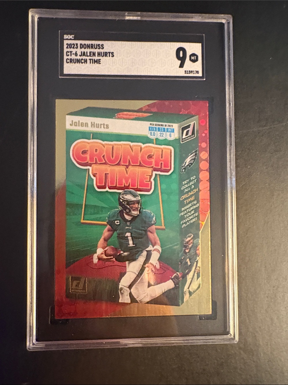 Russ Crunch Time Jalen Hurts Football Card - Green & Red
